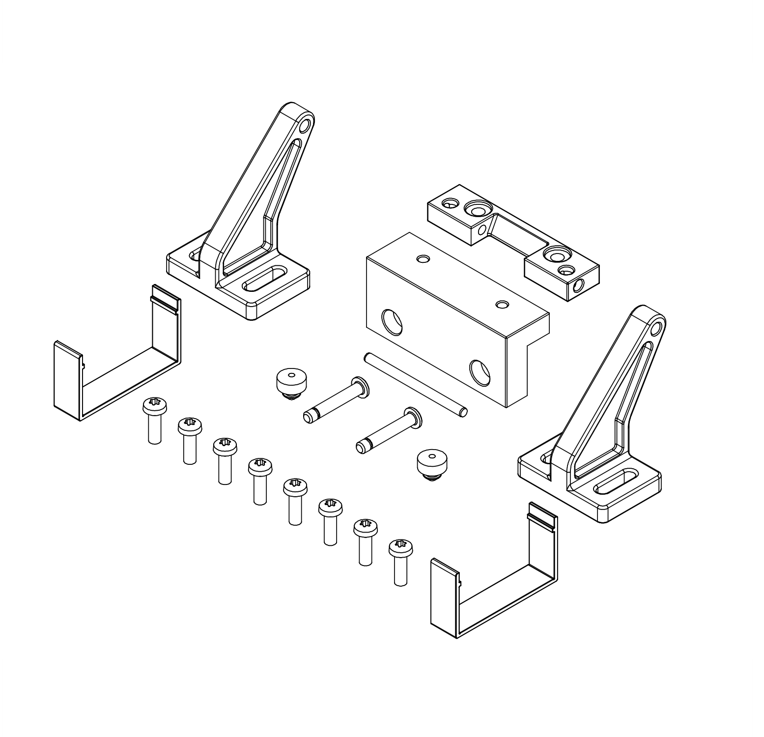 Konsolenset KCDM BF/OOR/10/SW zur Dachfenstermontage Schüco für alle KCDM-Kettenantriebe. Enthält Flügelbock Unterfütterung KCDM BF/IO mit Blende, zwei Konsolen KCDM BF/IO