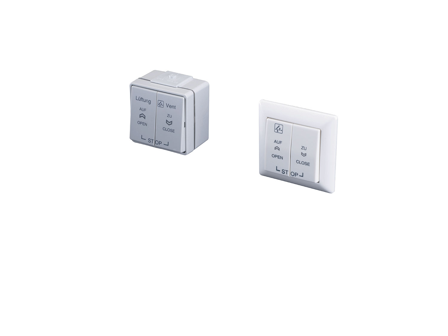 Lüftungstaster LTA 11/AP und LTA/UPvon Kingspan STG – Aufputz-Schalter zur manuellen Fenstersteuerung mit AUF/ZU/STOP-Funktion“Lüftungstaster  LTA 11 AP UP