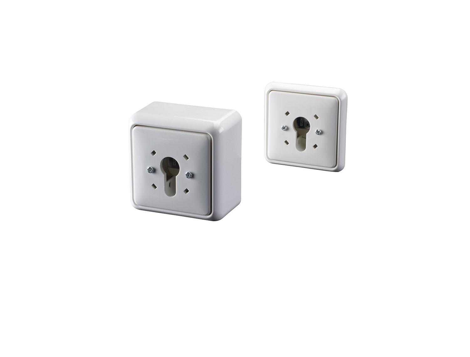 Lüftungstaster LTA 12 UP AP Schlüssel-Lüftungstaster LTA 12 von Kingspan STG mit Unterputzgehäuse,und Profilhalbzylinder-Einsatz.