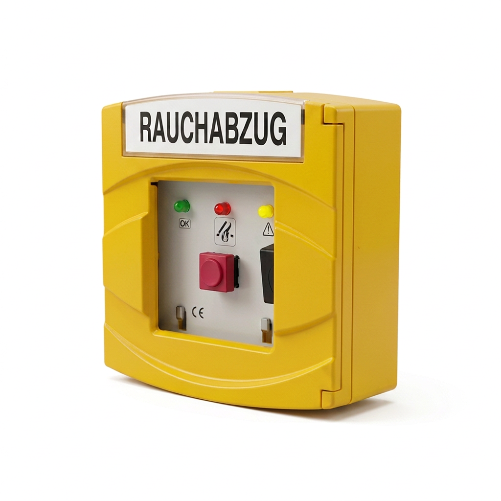 Kingspan STG RWA-Bedienstelle RBH 3A Alu in Gelb zur manuellen Auslösung von Rauch- und Wärmeabzugsanlagen.