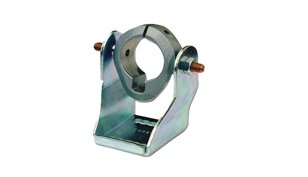 Zubehör Klemmringkonsole K9/C Klemmringkonsole K9/C aus verzinktem Stahl mit Aluminium-Druckguss-Klemmring, geeignet für die universelle Montage von Spindelantrieben M8 und M9. Entwickelt für hohe Montageabstände an Fenstern und Lichtkuppeln, maximale Kraftaufnahme 650 N.